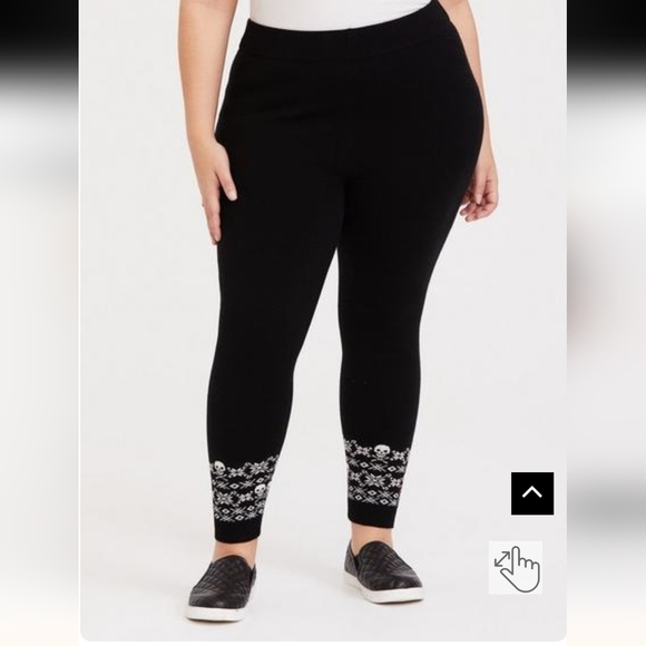Torrid Sweater-Knit Legging – Fair Isle Skull Blue/Black & White, plus size 1x - Picture 2 of 9